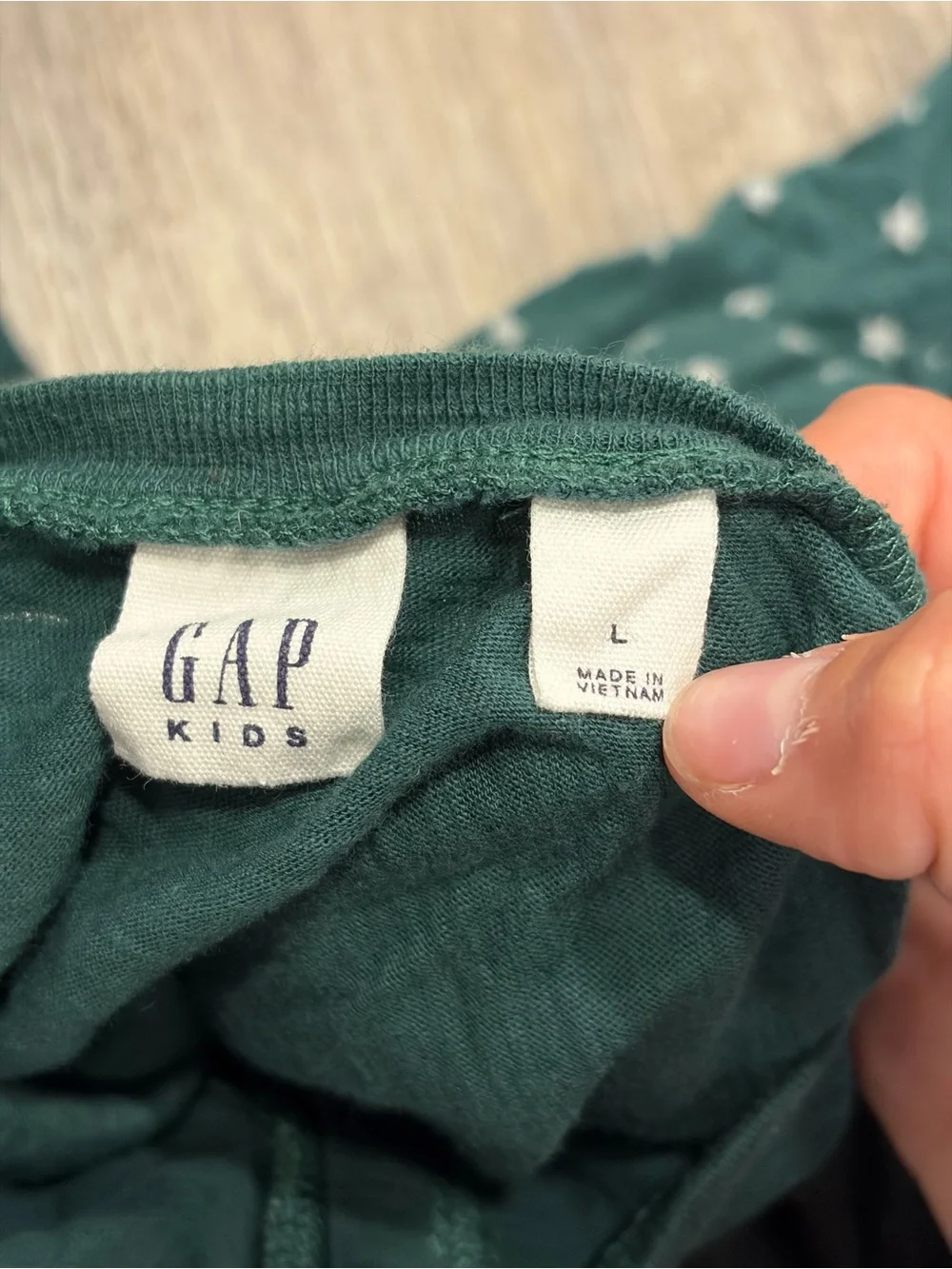 GAP kids Dark Green Long Sleeve Star Print Top